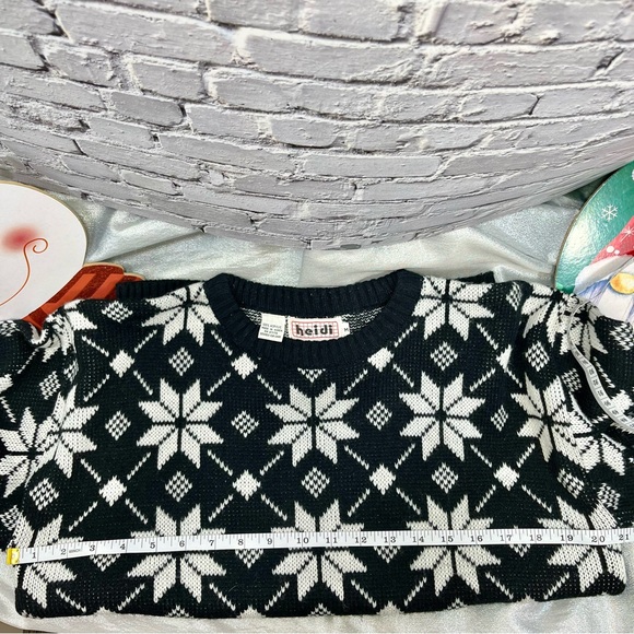 Snowflake Winter Grannycore Vintage 1980s Sweater - HEIDI size M - Picture 5 of 9